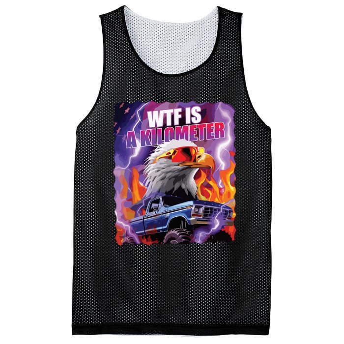 Funny Retro Wtf What Fck Is A Kilometer Vintage Style Mesh Reversible Basketball Jersey Tank