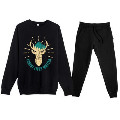 Forest Ranger Wild Life Mother Earth Cool Gift Premium Crewneck Sweatsuit Set