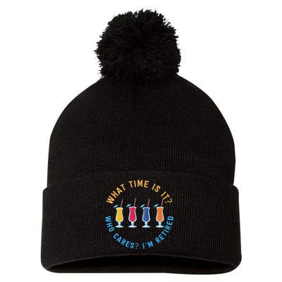 Funny Retirement Who Cares? I'm Retired Gift Pom Pom 12in Knit Beanie