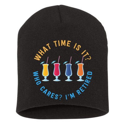 Funny Retirement Who Cares? I'm Retired Gift Short Acrylic Beanie