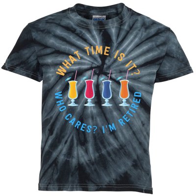 Funny Retirement Who Cares? I'm Retired Gift Kids Tie-Dye T-Shirt