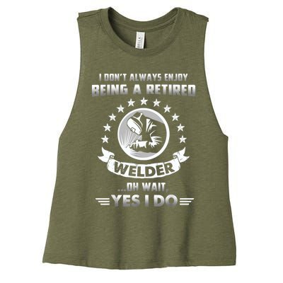 Funny Retired Welder Retirement Gift Women's Racerback Cropped Tank