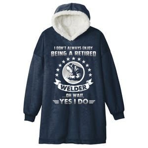 Funny Retired Welder Retirement Gift Hooded Wearable Blanket