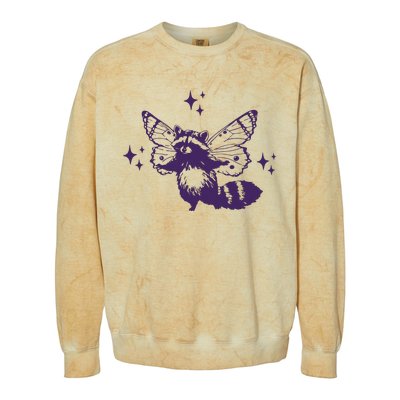 Flying Raccoon With Butterfly Wings Vintage Colorblast Crewneck Sweatshirt