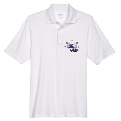 Flying Raccoon With Butterfly Wings Vintage Men's Origin Performance Pique Polo