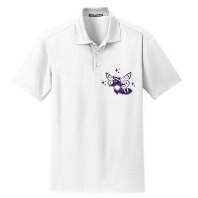 Flying Raccoon With Butterfly Wings Vintage Dry Zone Grid Polo