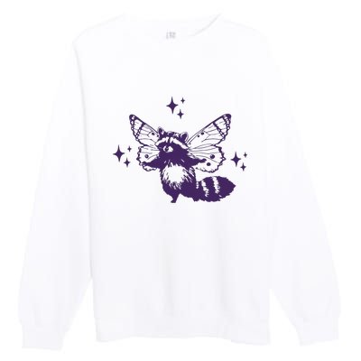 Flying Raccoon With Butterfly Wings Vintage Premium Crewneck Sweatshirt