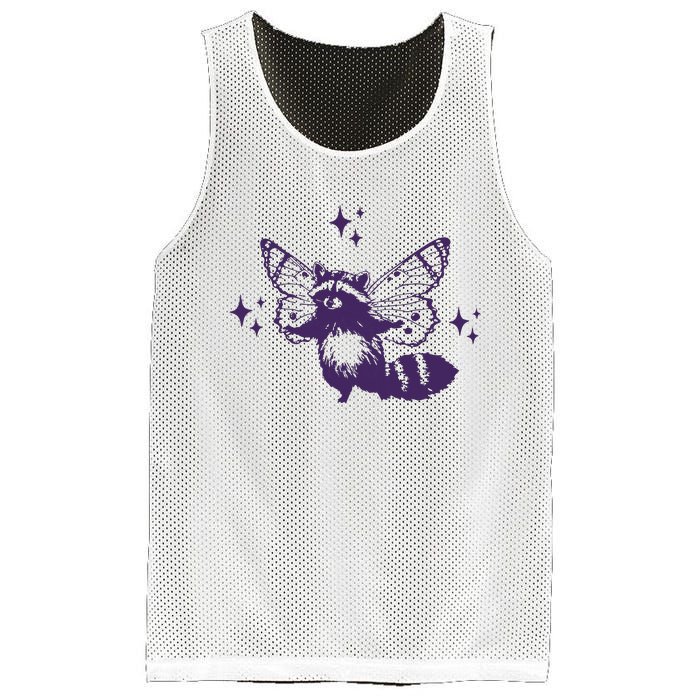 Flying Raccoon With Butterfly Wings Vintage Mesh Reversible Basketball Jersey Tank