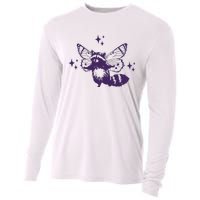 Flying Raccoon With Butterfly Wings Vintage Cooling Performance Long Sleeve Crew