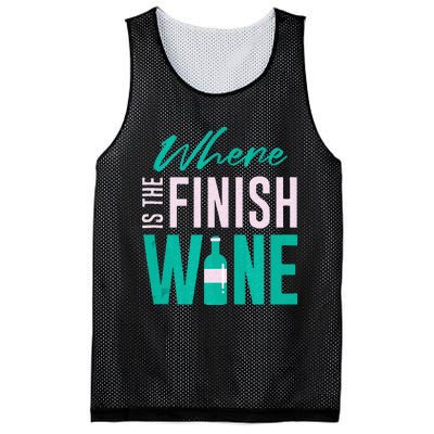 Funny Running Where Is The Finish Wine Mesh Reversible Basketball Jersey Tank