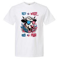 Funny Red White And Moo Patriotic Cow Usa Flag For 4th Of July Garment-Dyed Heavyweight T-Shirt