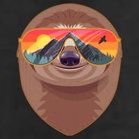 Funny Retro Wilderness Sloth 7 Panel Mesh Trucker Snapback Hat