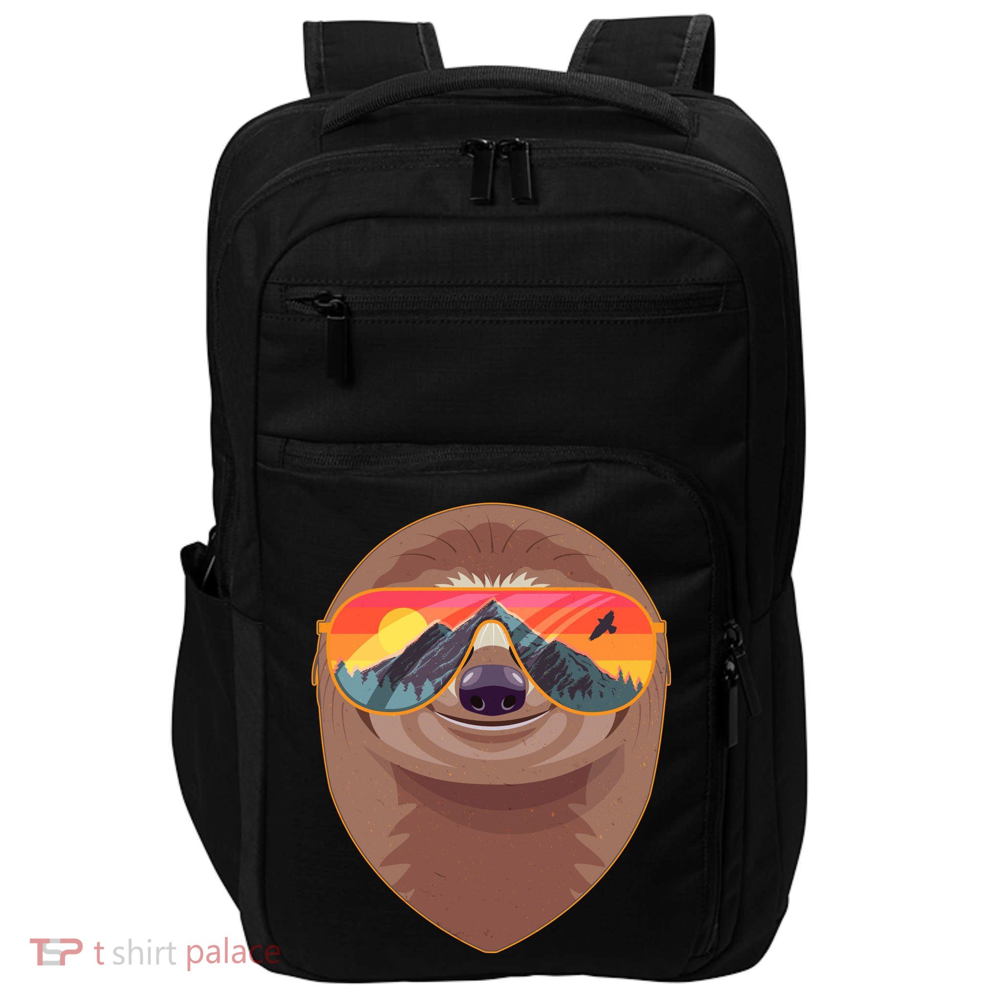 Funny Retro Wilderness Sloth Impact Tech Backpack