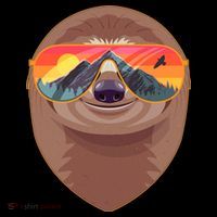 Funny Retro Wilderness Sloth Button