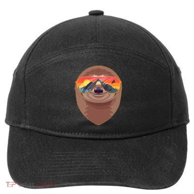 Funny Retro Wilderness Sloth 7-Panel Snapback Hat