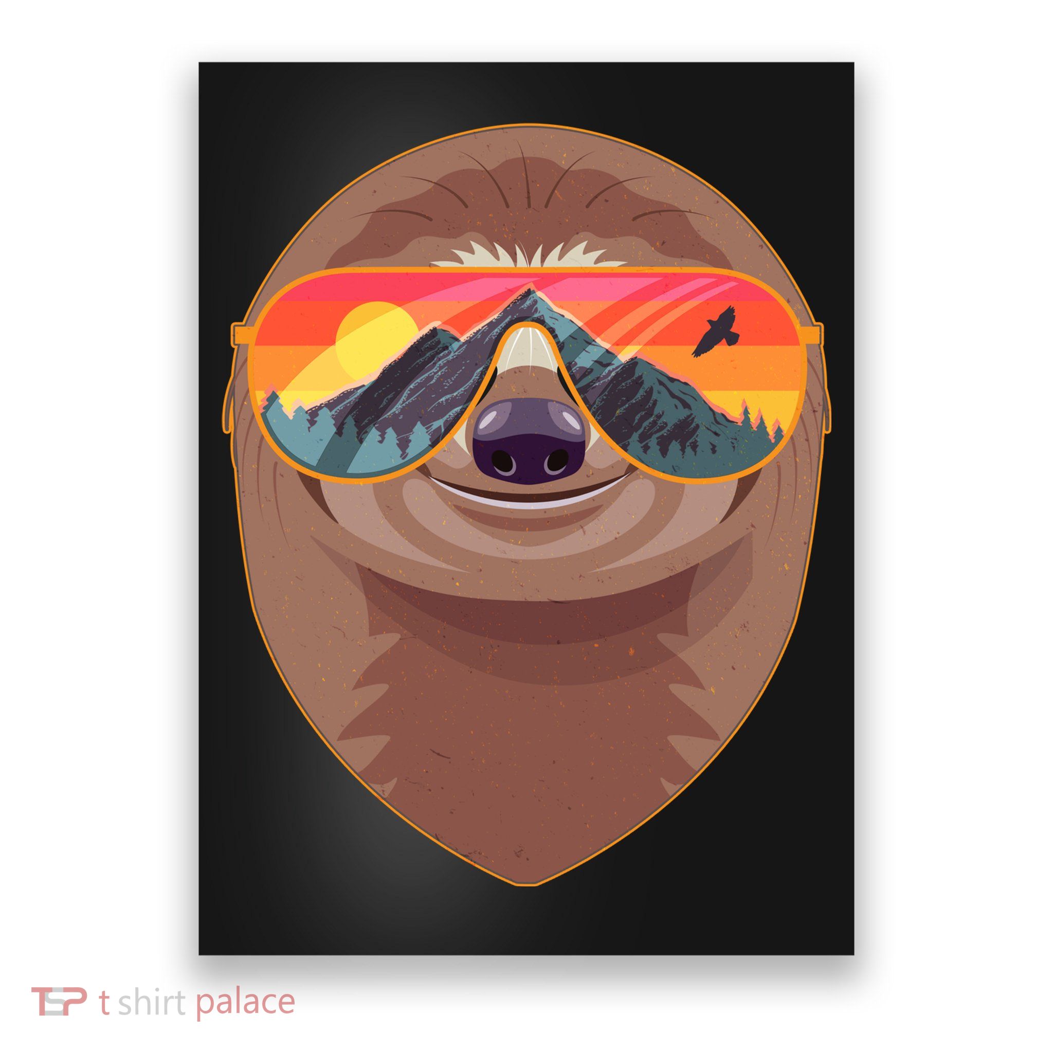 Funny Retro Wilderness Sloth Poster