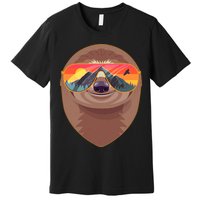 Funny Retro Wilderness Sloth Premium T-Shirt