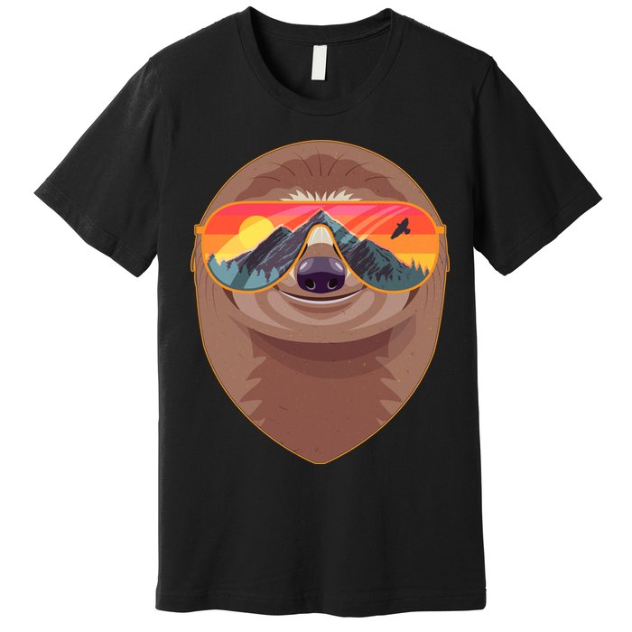 Funny Retro Wilderness Sloth Premium T-Shirt