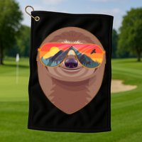 Funny Retro Wilderness Sloth Golf Towel