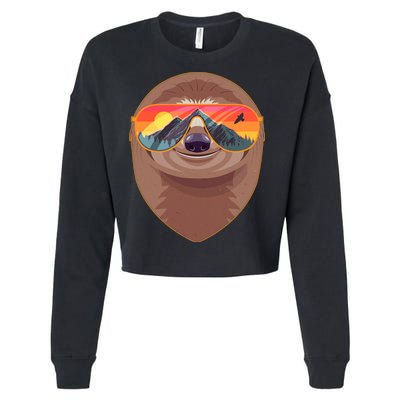 Funny Retro Wilderness Sloth Cropped Pullover Crew