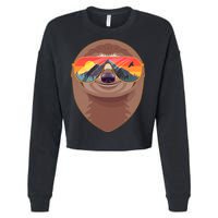 Funny Retro Wilderness Sloth Cropped Pullover Crew