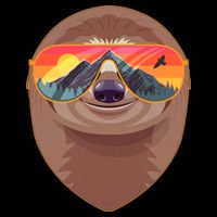 Funny Retro Wilderness Sloth Women's V-Neck T-Shirt