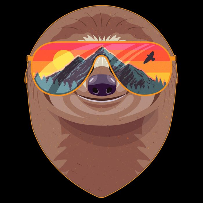 Funny Retro Wilderness Sloth Women's V-Neck T-Shirt