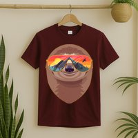 Funny Retro Wilderness Sloth T-Shirt