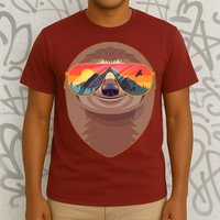 Funny Retro Wilderness Sloth T-Shirt
