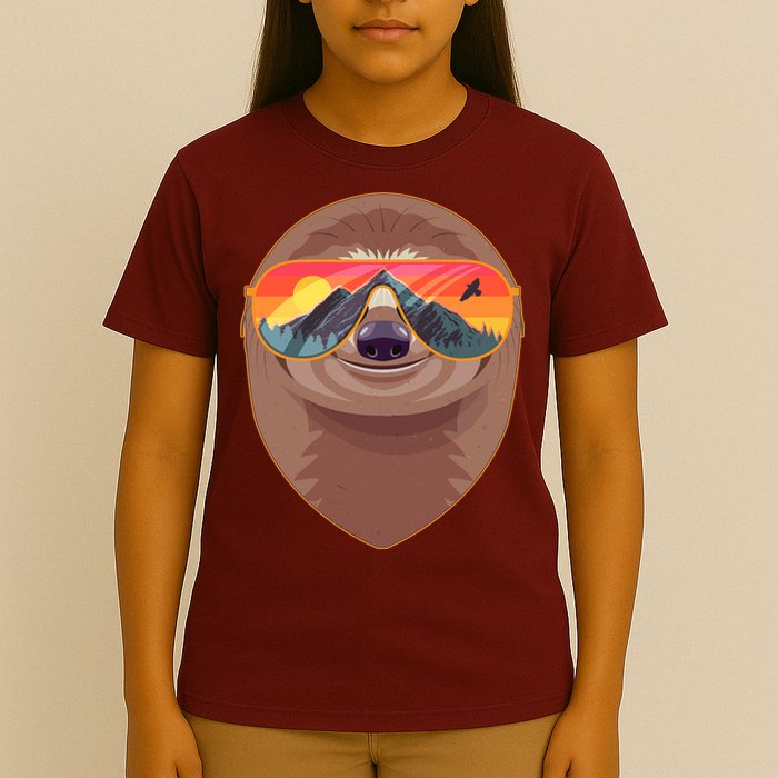 Funny Retro Wilderness Sloth T-Shirt
