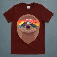 Funny Retro Wilderness Sloth T-Shirt