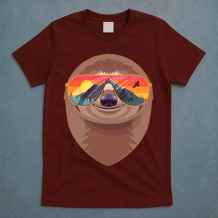 Funny Retro Wilderness Sloth T-Shirt
