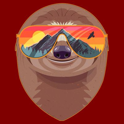 Funny Retro Wilderness Sloth T-Shirt
