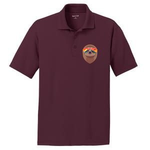 Funny Retro Wilderness Sloth PosiCharge RacerMesh Polo