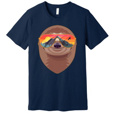 Funny Retro Wilderness Sloth Premium T-Shirt