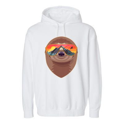 Funny Retro Wilderness Sloth Garment-Dyed Fleece Hoodie