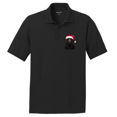 Flatcoated Retriever With Santa Hat Christmas Dog Owner Mom Gift PosiCharge RacerMesh Polo