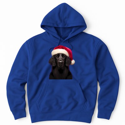 Flatcoated Retriever With Santa Hat Christmas Dog Owner Mom Gift Hoodie