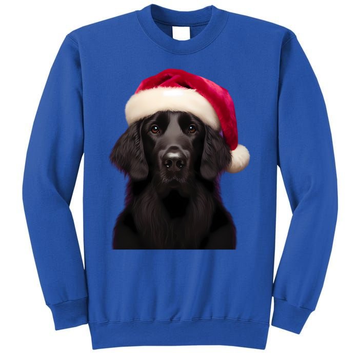 Flatcoated Retriever With Santa Hat Christmas Dog Owner Mom Gift Sweatshirt