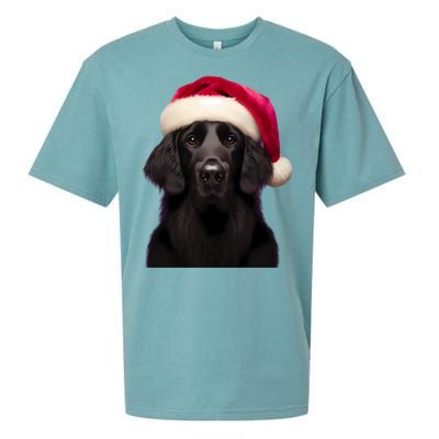 Flatcoated Retriever With Santa Hat Christmas Dog Owner Mom Gift Sueded Cloud Jersey T-Shirt