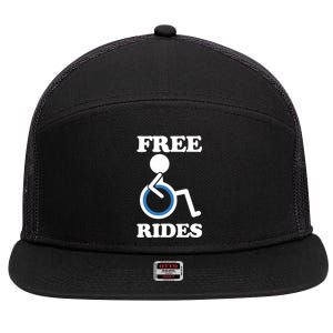 Free Rides Wheelchair Gift 7 Panel Mesh Trucker Snapback Hat