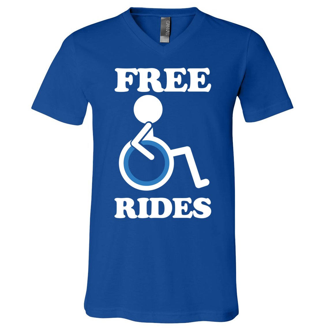 Free Rides Wheelchair Gift V-Neck T-Shirt