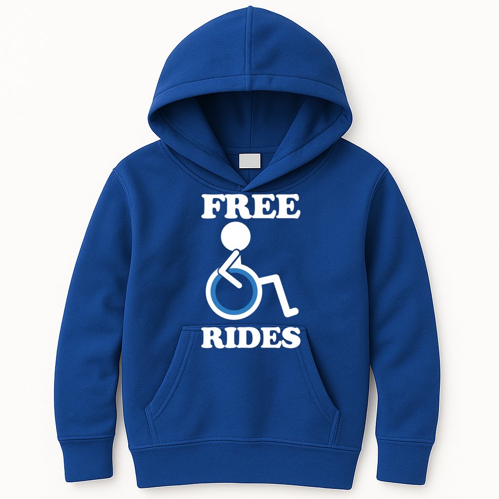 Free Rides Wheelchair Gift Kids Hoodie