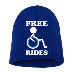 Free Rides Wheelchair Gift Short Acrylic Beanie