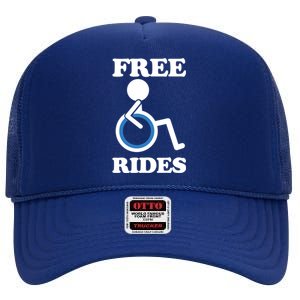 Free Rides Wheelchair Gift High Crown Mesh Back Trucker Hat