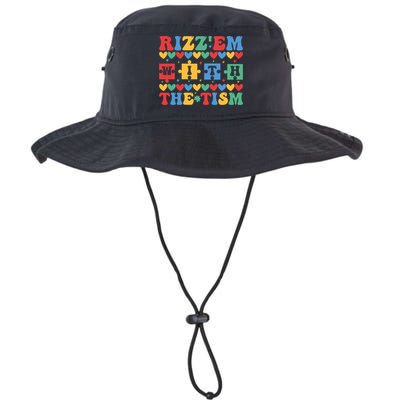 Funny RizzEm With The Tism Autism Awareness Outfit Gift Bucket Hat