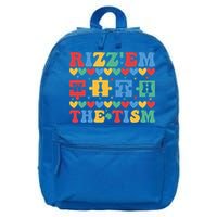 Funny RizzEm With The Tism Autism Awareness Outfit Gift 16 in Basic Backpack