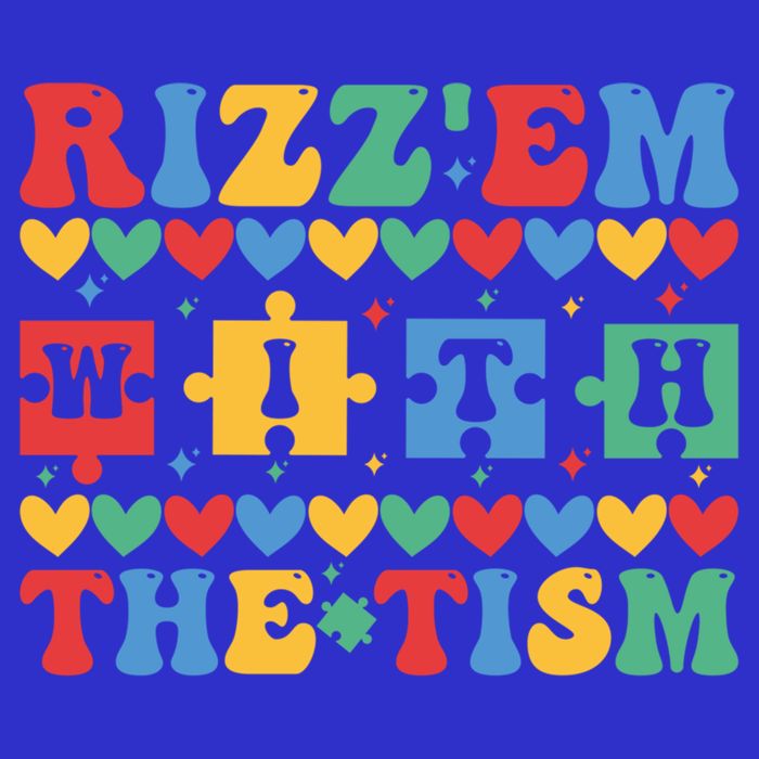 Funny RizzEm With The Tism Autism Awareness Outfit Gift 16 in Basic Backpack