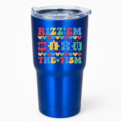 Funny RizzEm With The Tism Autism Awareness Outfit Gift Tumbler