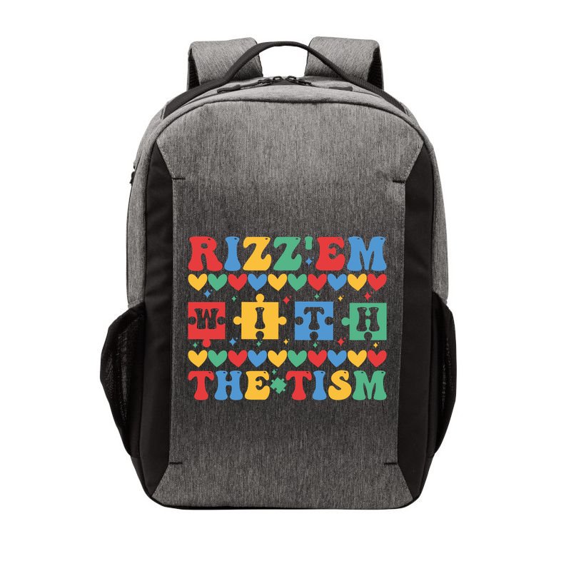 Funny RizzEm With The Tism Autism Awareness Outfit Gift Vector Backpack